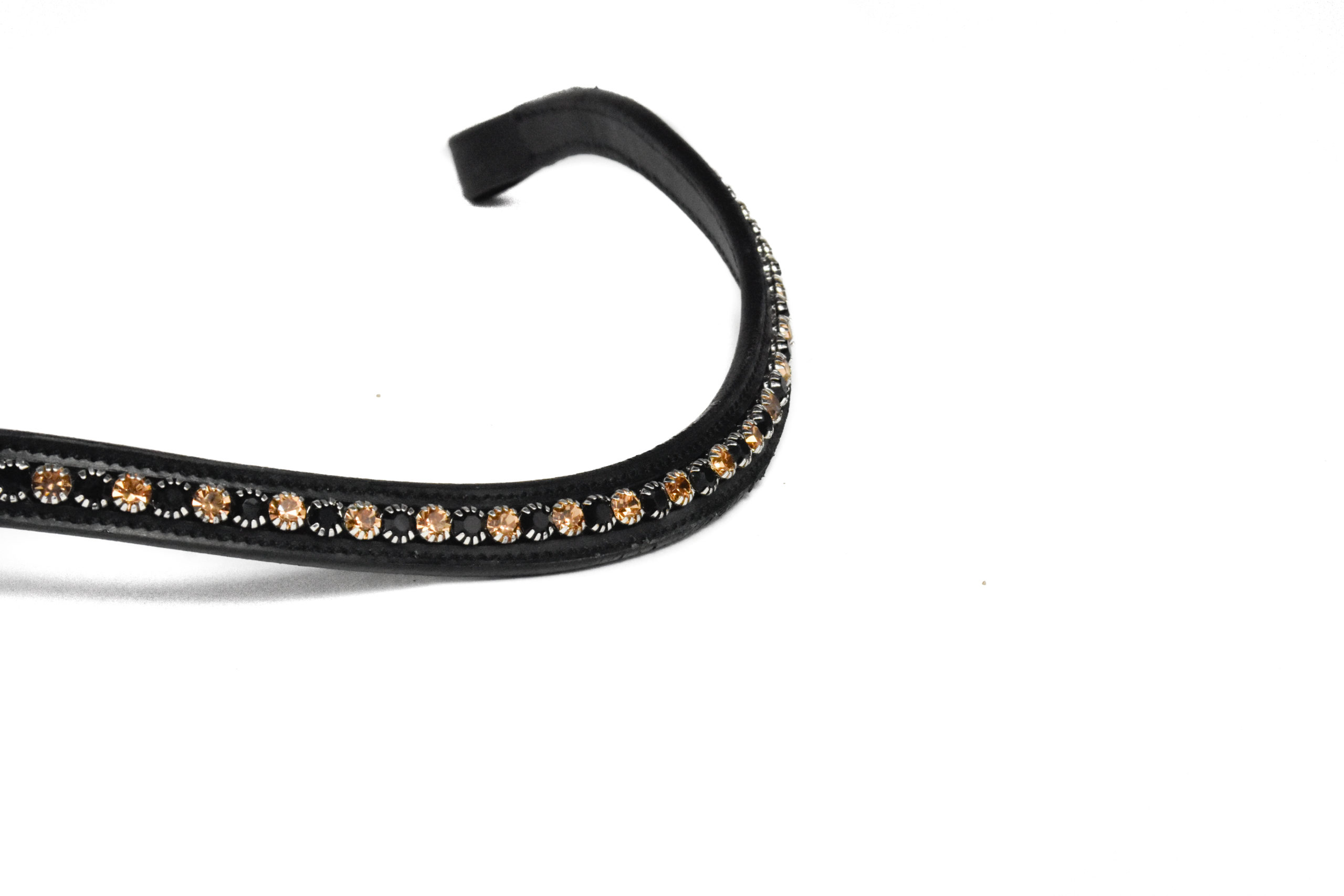 Bridle2Fit Otsapanta Musta ja Kulta kivillä, Pienet kivet, 42 & 44cm